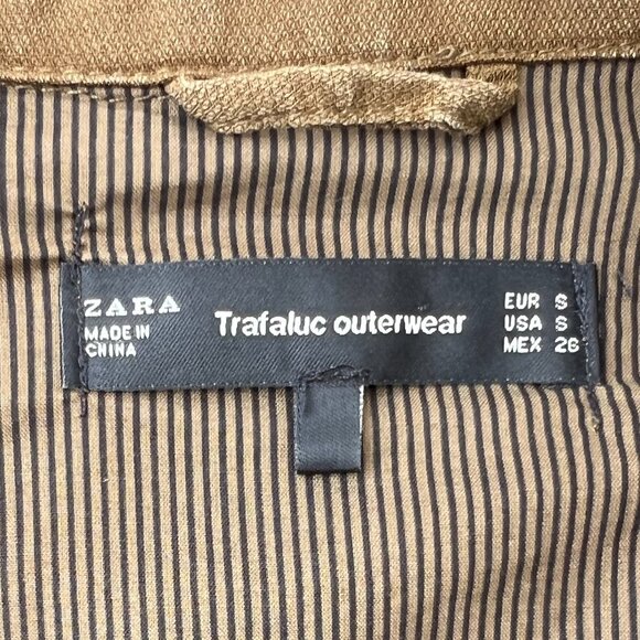 Zara Trafaluc Outerwear Olive Army Green Patch Long Duster Shacket (S) / Grunge - Picture 6 of 15